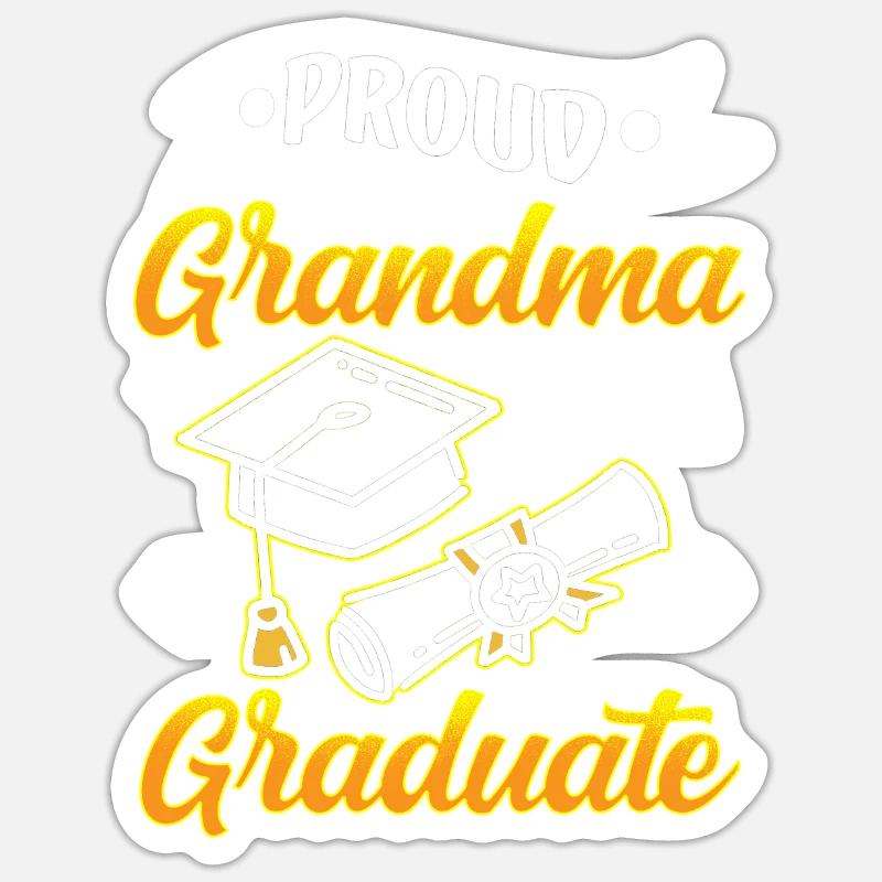 Stolze Großmutter Eines Absolventen Absolvent Sticker Größe S (10 x 10 cm)