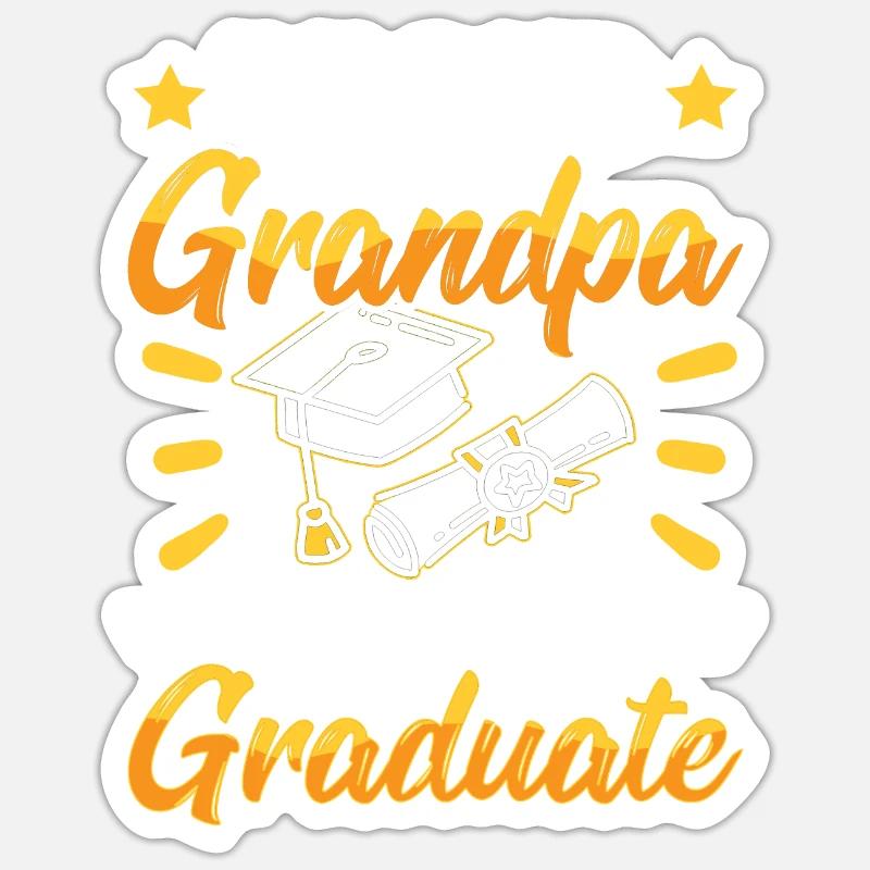 Stolzer Großvater Eines Absolventen Absolvent - Sticker Größe S (10 x 10 cm) - Mattweiß