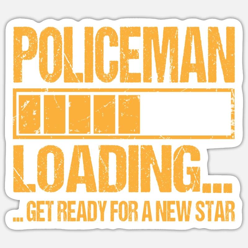 Policeman loading Policeman Training - Sticker size S (10 x 10 cm) - white matte