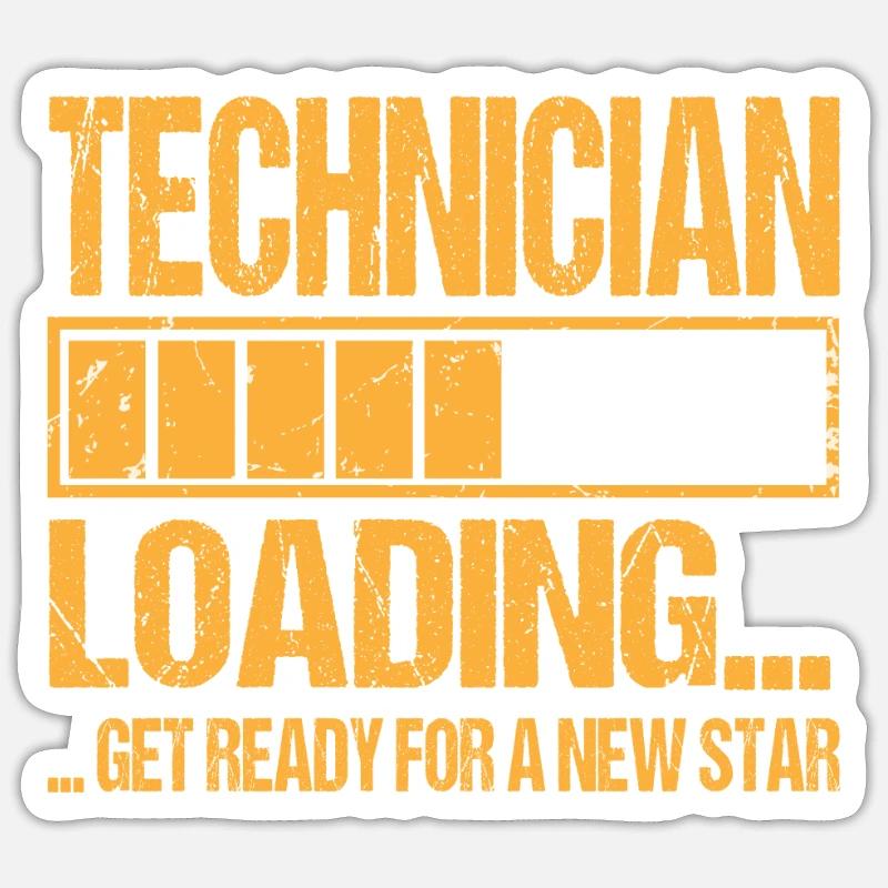 Technician loading Technician Training - Sticker size S (10 x 10 cm) - white matte