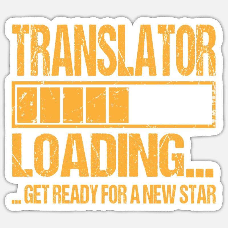 Übersetzer loading Übersetzer Ausbildung - Sticker Größe S (10 x 10 cm) - Mattweiß