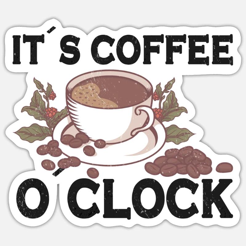 Coffee Lover Caffeine Molecule Java Latte Espresso Sticker Größe S (10 x 10 cm)