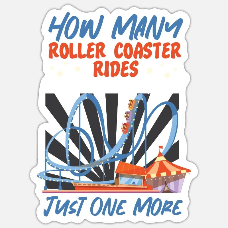 Roller Coaster How Many Roller - Sticker Größe S (10 x 10 cm) - Mattweiß
