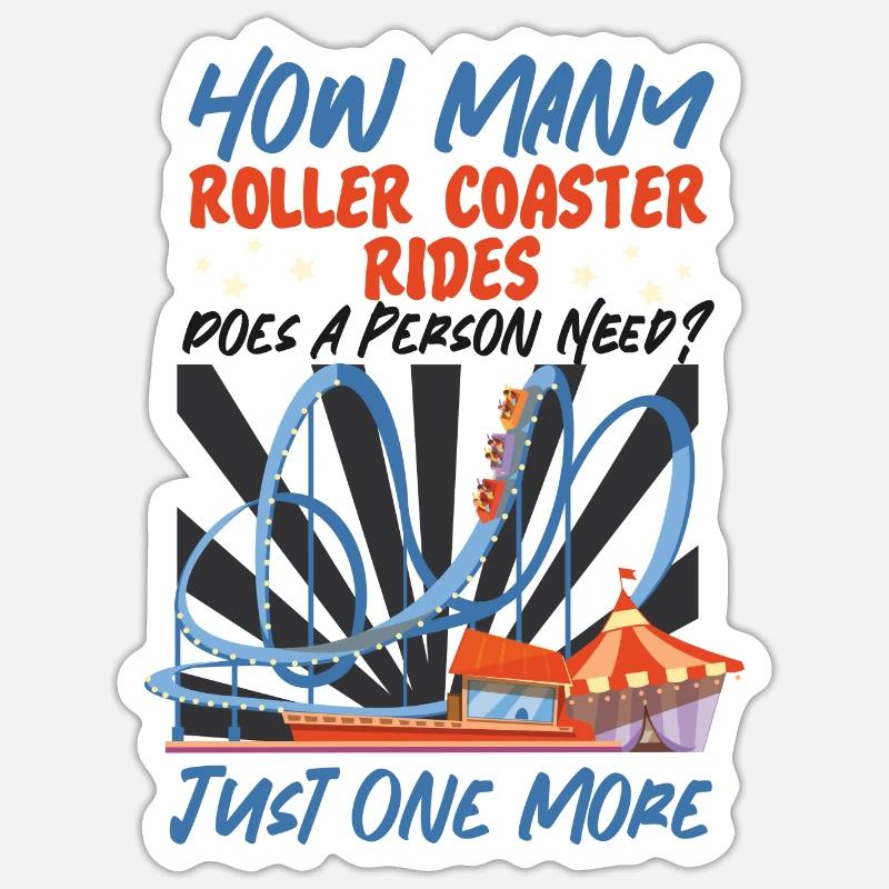 Roller Coaster How Many Roller - Sticker size S (10 x 10 cm) - white matte
