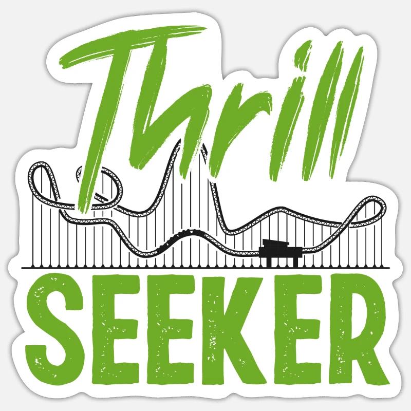Roller Coaster Thrill Seeker - Sticker Größe S (10 x 10 cm) - Mattweiß