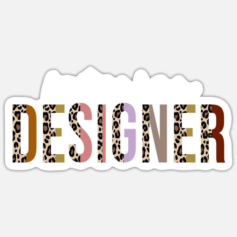 Interior Designer Leopard Print Funny Gift Sticker size S (10 x 10 cm)
