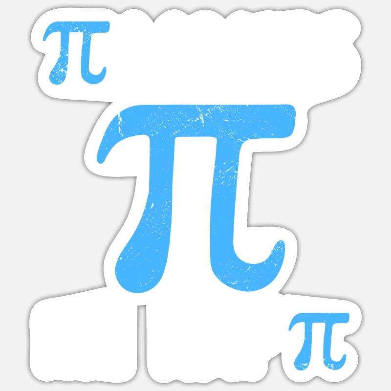 Math Pi me rend heureux Pi - Sticker taille S (10 x 10 cm) - blanc mat