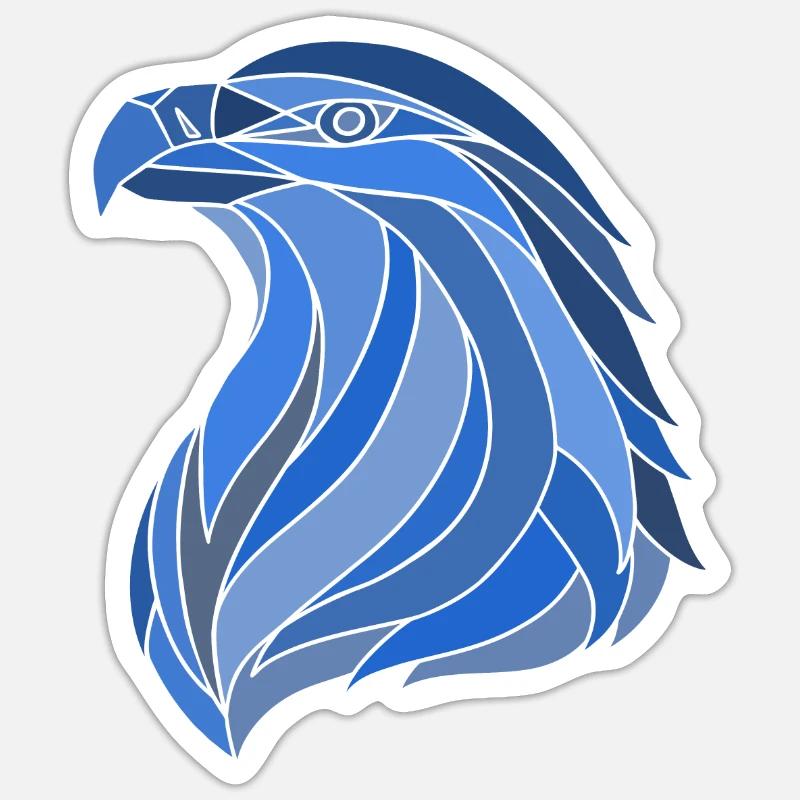 eagle blue - Sticker Größe S (10 x 10 cm) - Mattweiß