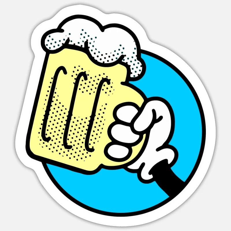 Alkohol und Bier Prost - Sticker Größe S (10 x 10 cm) - Mattweiß