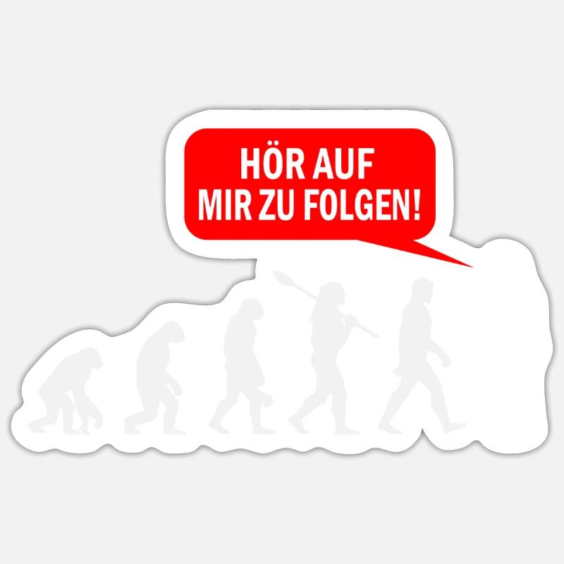 Écoutez-moi pour suivre la revue Australopithecines - Sticker taille S (10 x 10 cm) - blanc mat