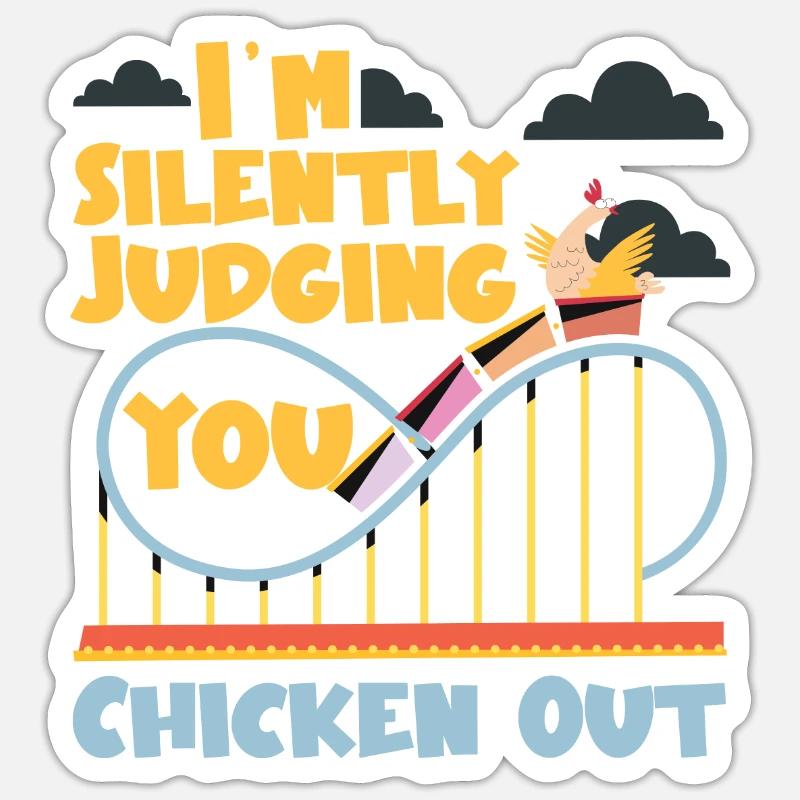 Roller Coaster I'm Silently - Sticker Größe S (10 x 10 cm) - Mattweiß