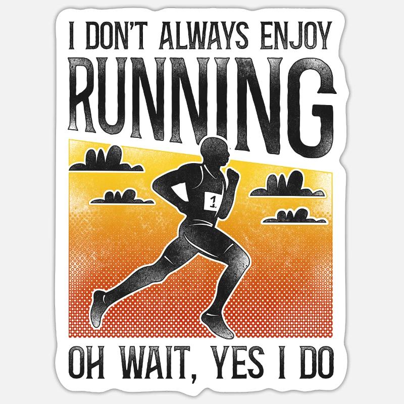 Running Runner Half Marathon - Sticker Größe S (10 x 10 cm) - Mattweiß