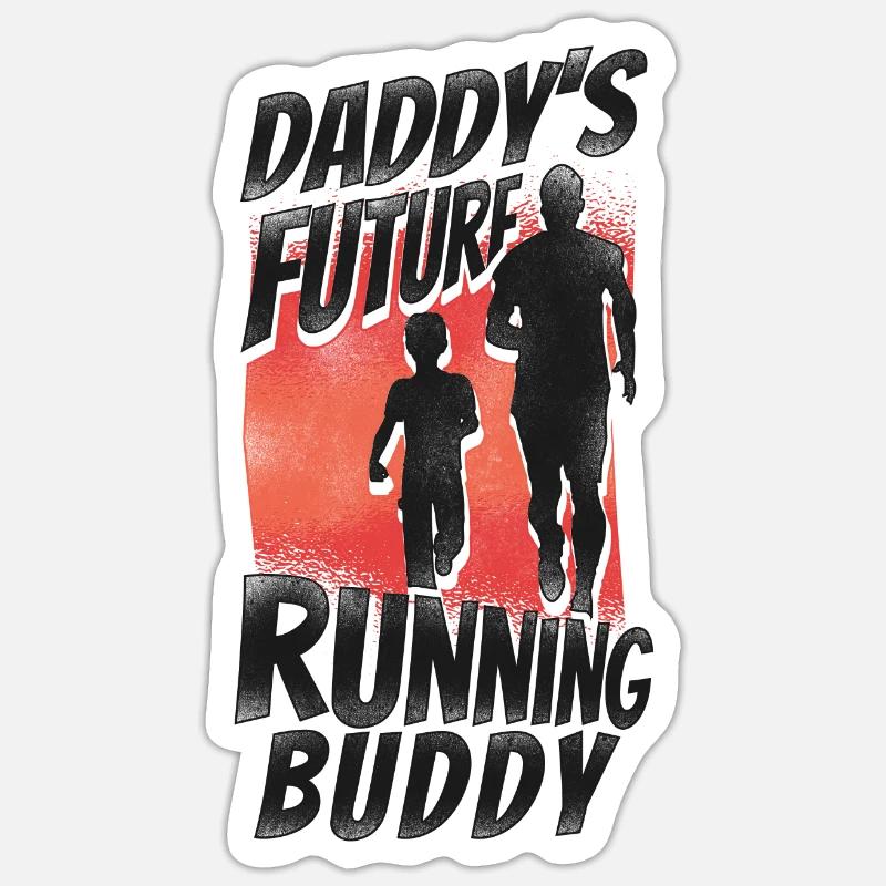 Running Runner Half Marathon Dad - Sticker size S (10 x 10 cm) - white matte