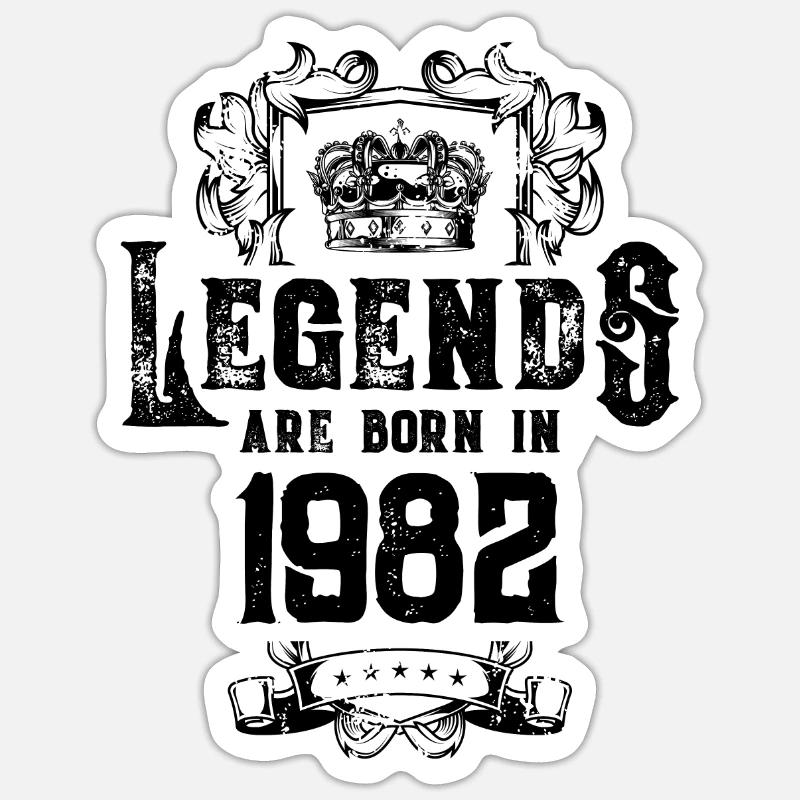 1982 légendes anniversaire - Sticker taille S (10 x 10 cm) - blanc mat