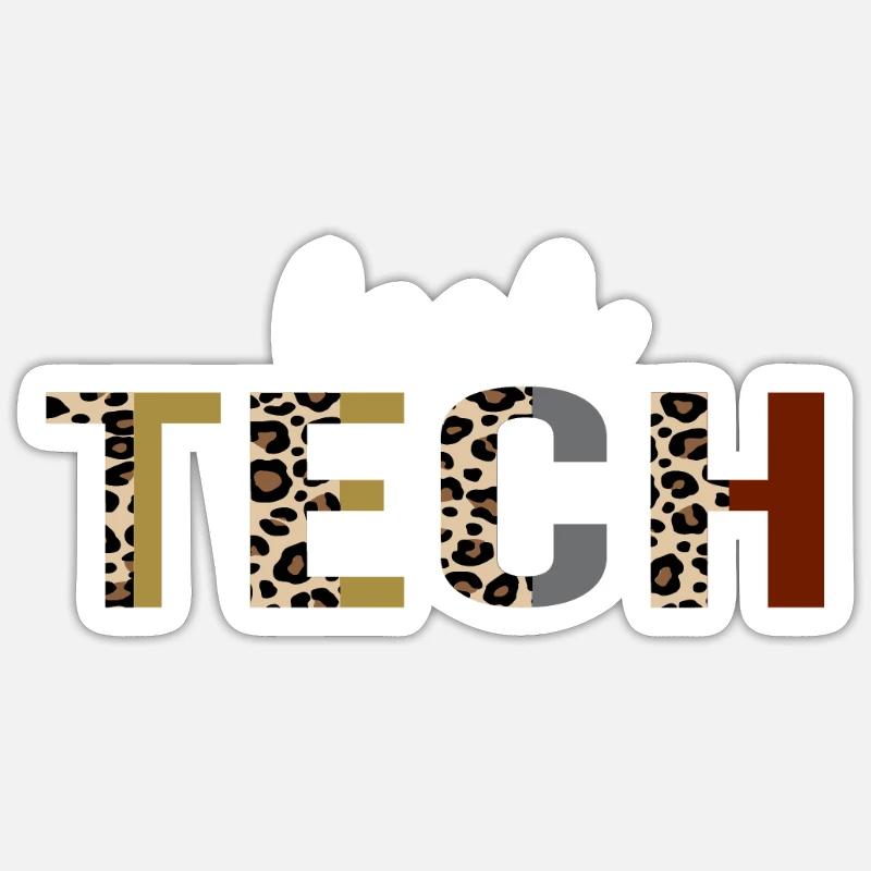Cadeau drôle d'impression de léopard de Lash tech Sticker taille S (10 x 10 cm)