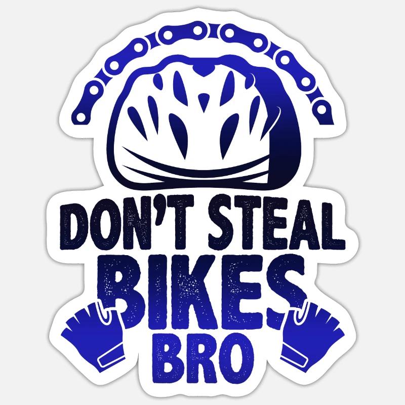 ne pas voler de vélos - Sticker taille S (10 x 10 cm) - blanc mat