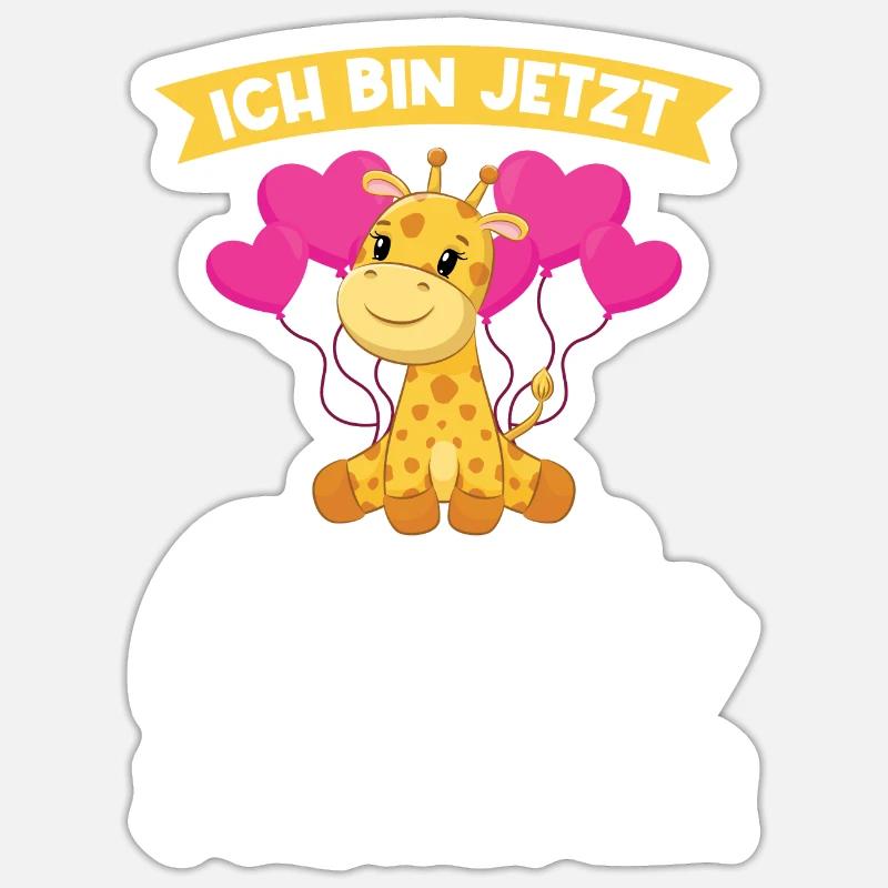 Schwestern Giraffe Grosse Schwester Geschenk - Sticker Größe S (10 x 10 cm) - Mattweiß
