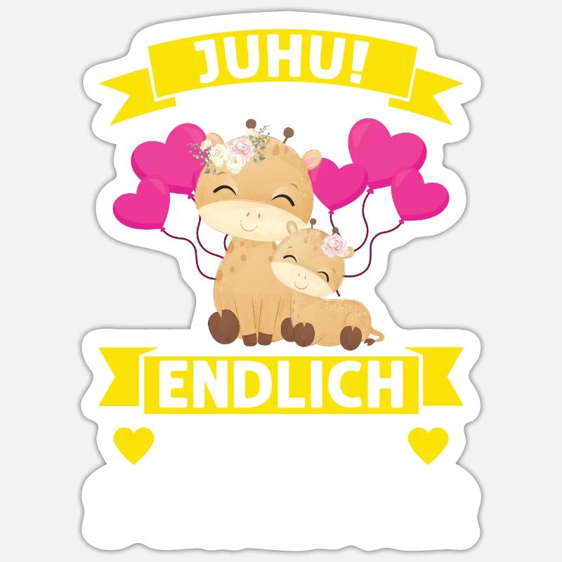 2 Giraffen Grosse Schwester Schwestern Geschenk - Sticker Größe S (10 x 10 cm) - Mattweiß
