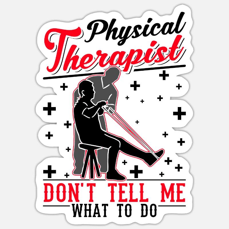 Physiotherapeut Geschenk Physiotherapie Physio - Sticker Größe S (10 x 10 cm) - Mattweiß