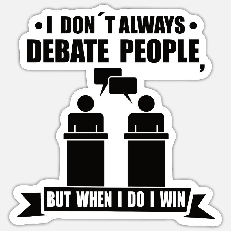Debatte Rede Debattierer Redner Geschenkidee Sticker Größe S (10 x 10 cm)