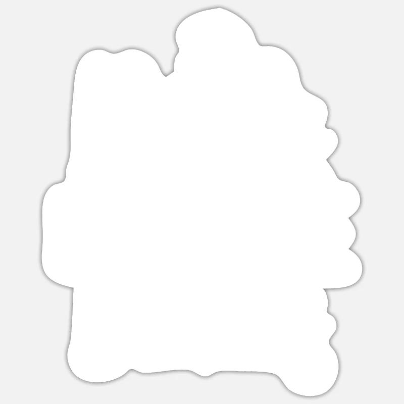 Chiens devant les gars - Sticker taille S (10 x 10 cm) - blanc mat