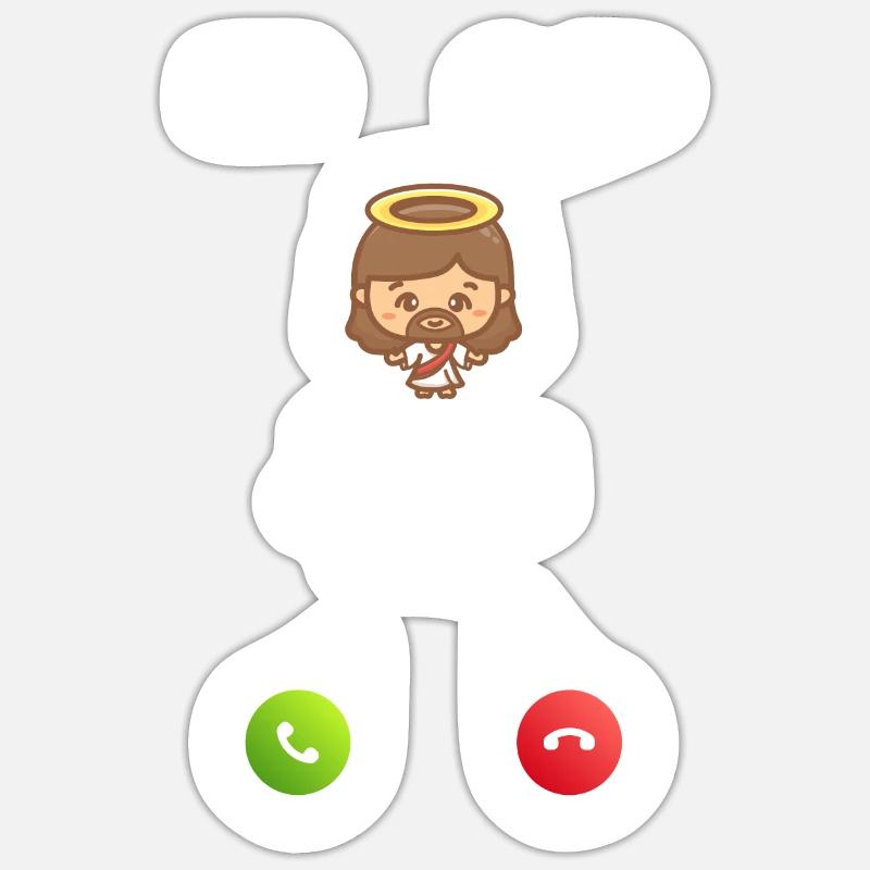 Jesus is calling - Sticker size S (10 x 10 cm) - white matte
