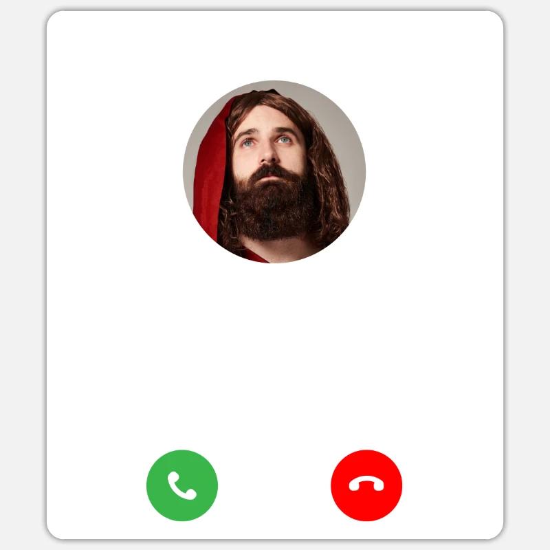 Jesus is calling - Sticker size S (10 x 10 cm) - white matte