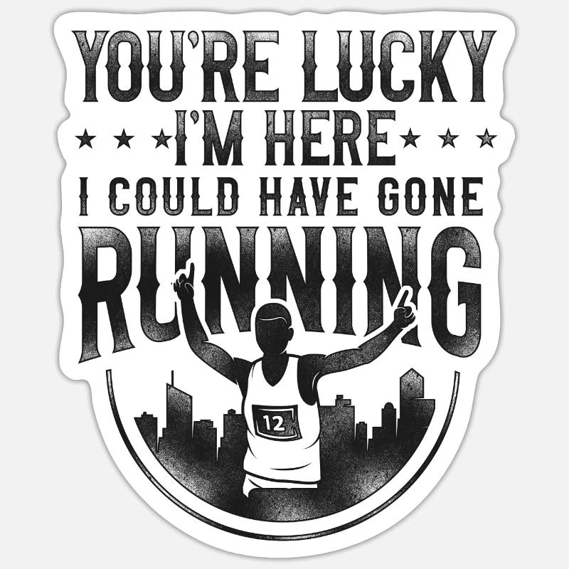 Running Runner Half Marathon - Sticker size S (10 x 10 cm) - white matte