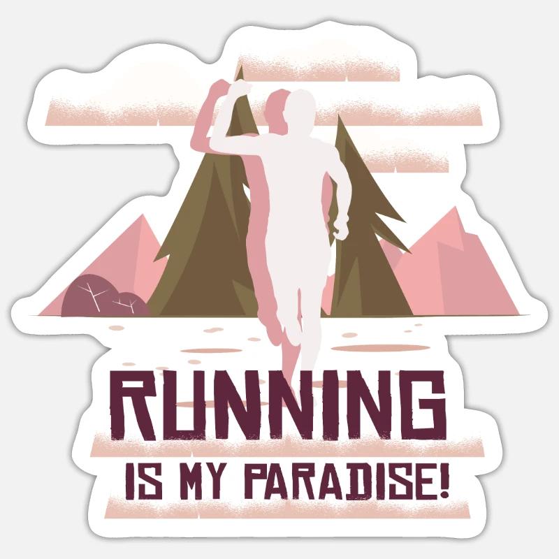 Marathon, TrailRunning Runner - Sticker taille S (10 x 10 cm) - blanc mat