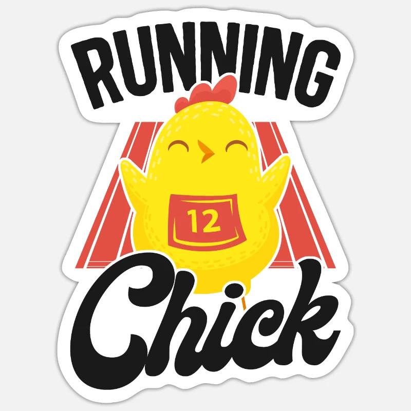 Running Runner Semi-Marathon - Sticker taille S (10 x 10 cm) - blanc mat