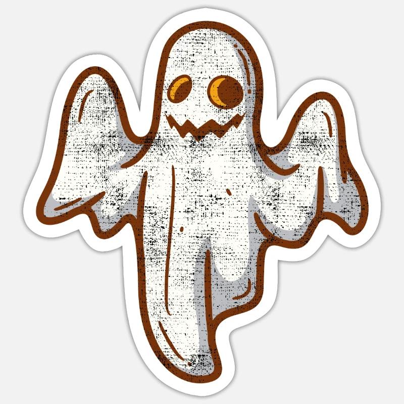 Ghost Hour Ghost Halloween - Sticker taille S (10 x 10 cm) - blanc mat