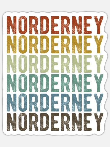 Norderney Stadt Retro Vintage - Sticker Größe S (10 x 10 cm) - Mattweiß