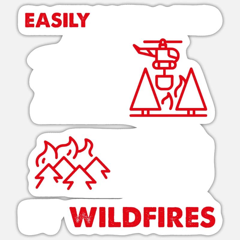 Facilement distrait par les feux de forêt, service d’incendie Sticker taille S (10 x 10 cm)