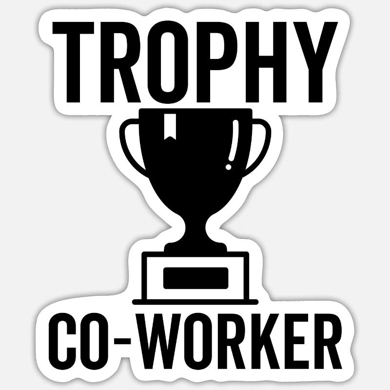 Trophy Mitarbeiter - Sticker Größe S (10 x 10 cm) - Mattweiß