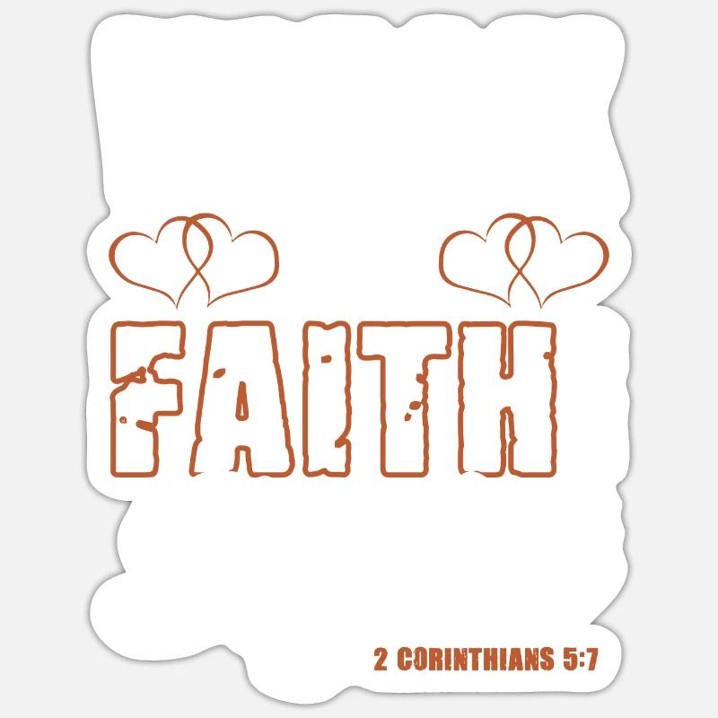 gehe mit glaube - Sticker Größe S (10 x 10 cm) - Mattweiß