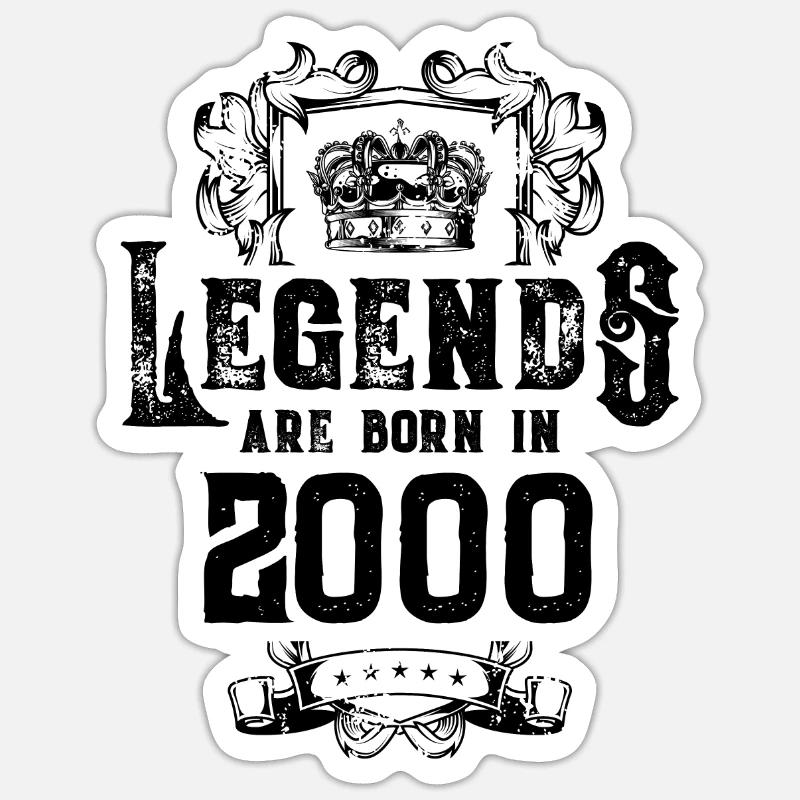 2000 légendes anniversaire - Sticker taille S (10 x 10 cm) - blanc mat