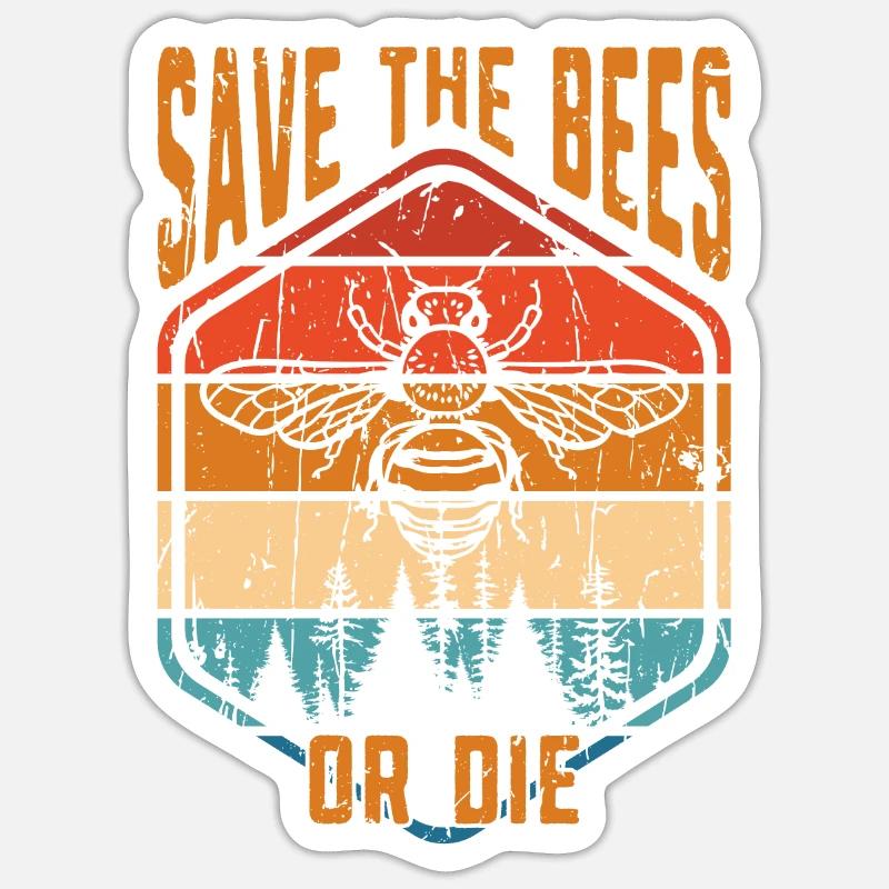 Rettet die Bienen oder stirbt - Imkerei Sticker Größe S (10 x 10 cm)