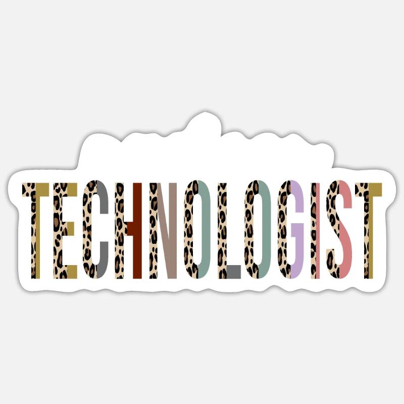 Technologue nucléaire Leopard Print Drôle de cadeau Sticker taille S (10 x 10 cm)
