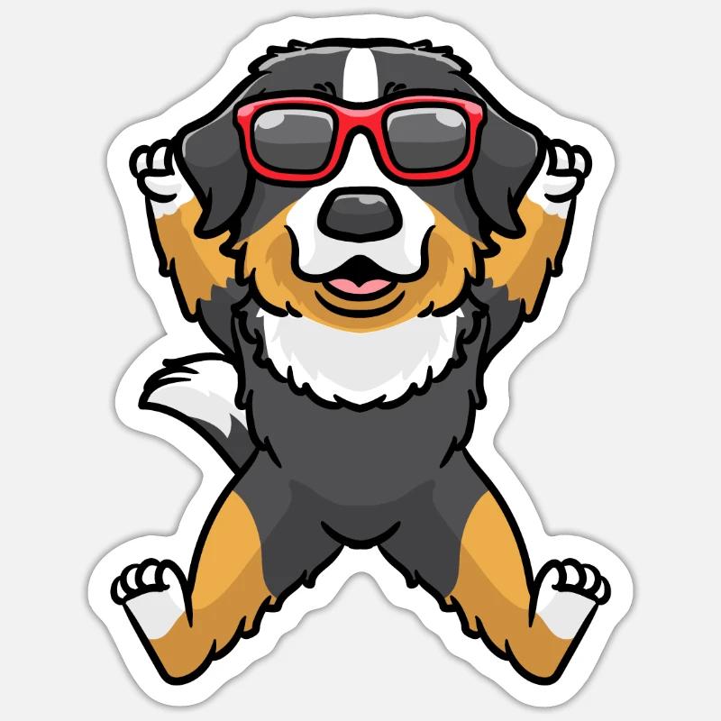 Bouvier bernois dansant Bouvier Bernois - Sticker taille S (10 x 10 cm) - blanc mat