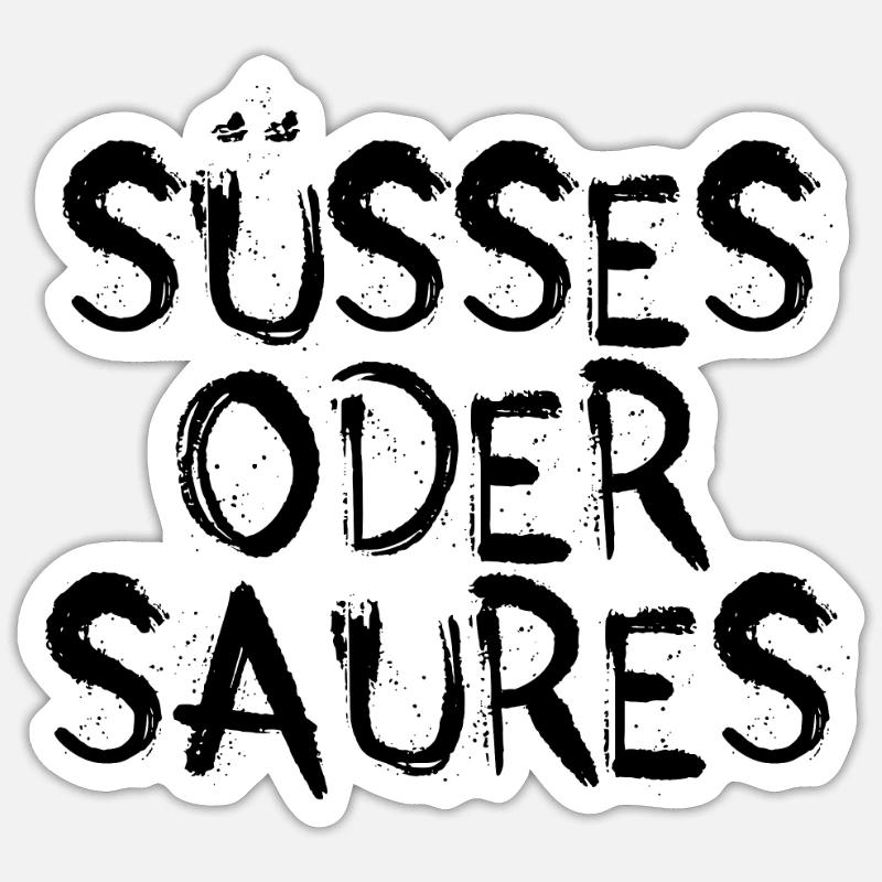SUSSES ADER S�gt deutschen Halloween -Trick oder - - Sticker Größe S (10 x 10 cm) - Mattweiß