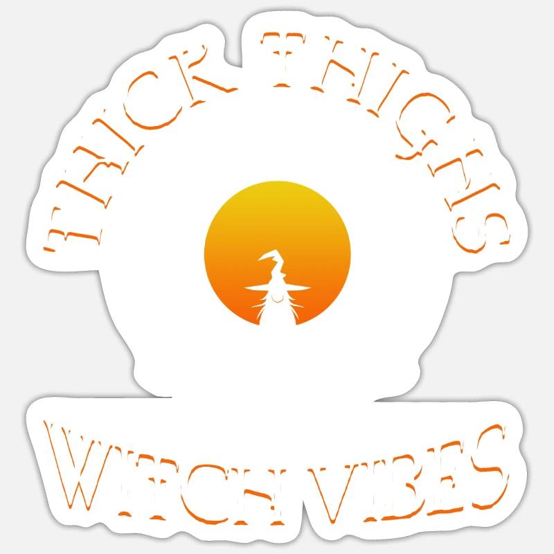 Cuisses épaisses Witch Vibes - Sticker taille S (10 x 10 cm) - blanc mat