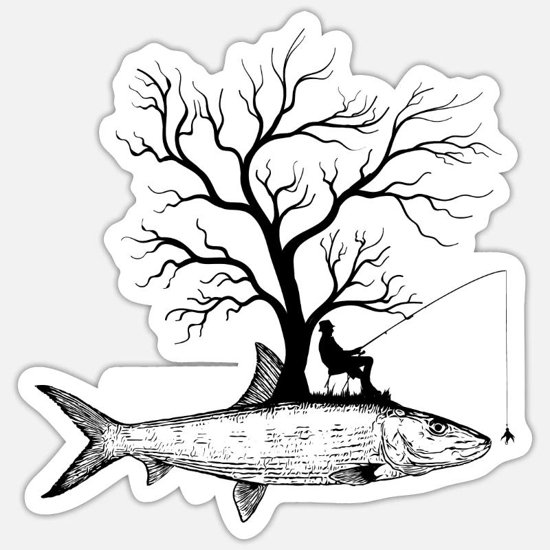 Graphic Tree - Fish Bone Fish Sticker size S (10 x 10 cm)