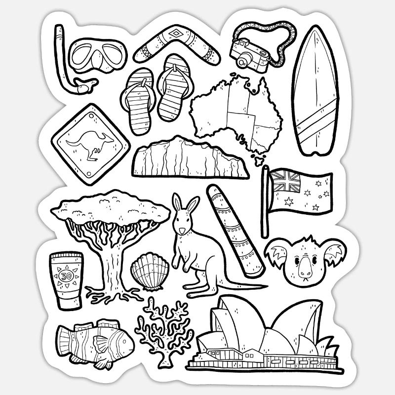 Australien - Sticker Größe S (10 x 10 cm) - Mattweiß