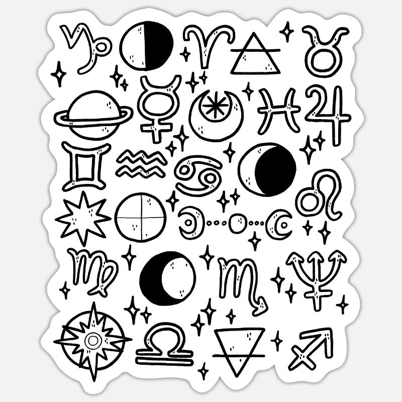 Astrologie - Sticker taille S (10 x 10 cm) - blanc mat