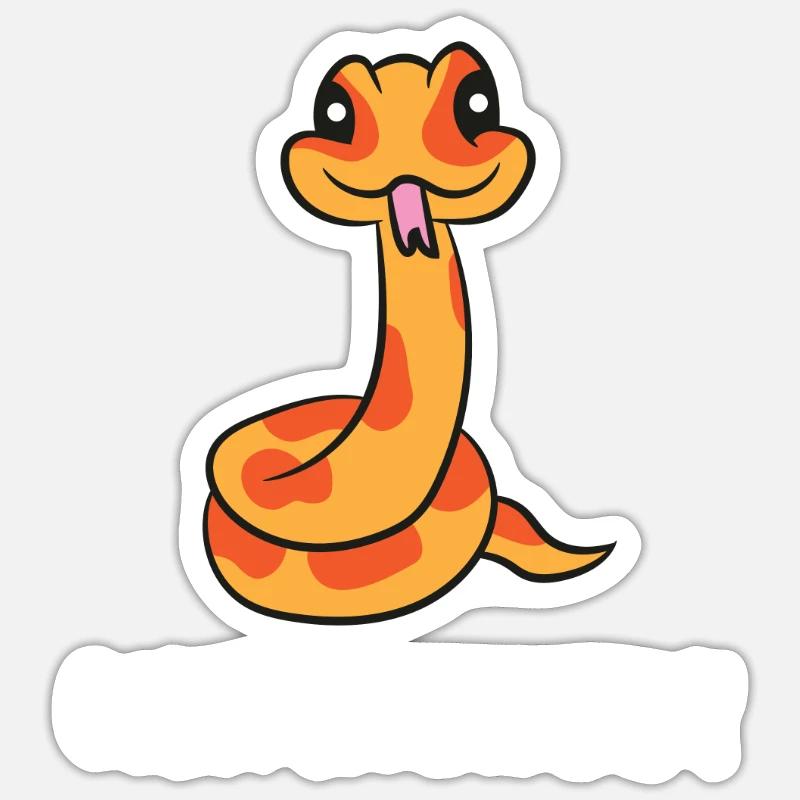 Corn Snake Lady Cute Pet Corn Snake - Sticker Größe S (10 x 10 cm) - Mattweiß