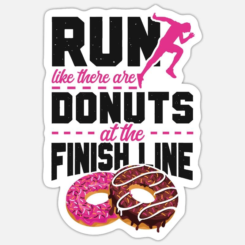 Running Runner Half Marathon Donut - Sticker Größe S (10 x 10 cm) - Mattweiß