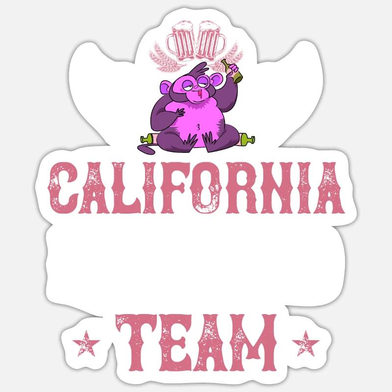 California Drinking Team - Sticker Größe S (10 x 10 cm) - Mattweiß