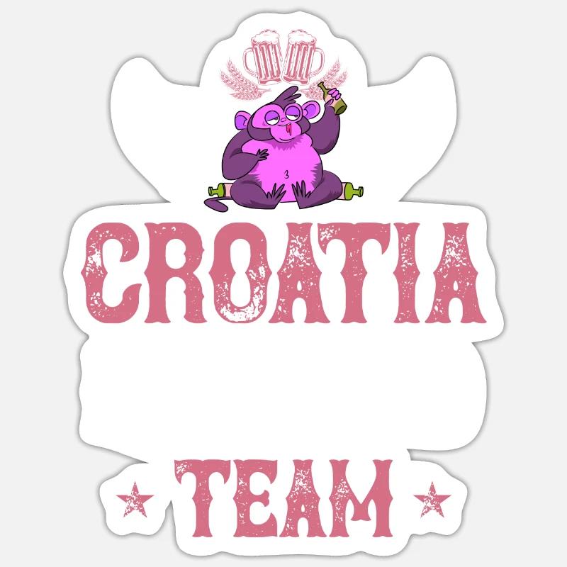 Croatia Drinking Team - Sticker size S (10 x 10 cm) - white matte