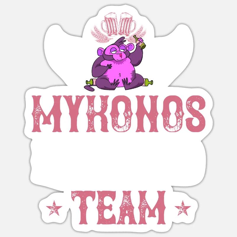 Équipe de mykonos drinking - Sticker taille S (10 x 10 cm) - blanc mat