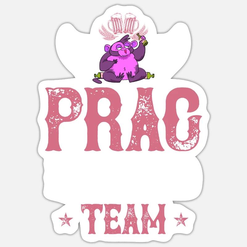 Prague Drinking Team - Sticker size S (10 x 10 cm) - white matte